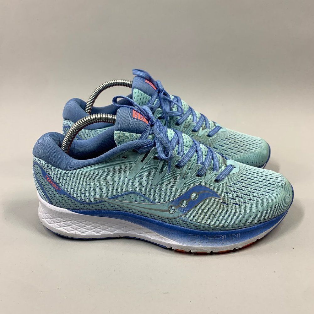 Saucony Ride ISO 2 Shoes Womens Size 9.5 Blue Running Athletic Training Sneakers